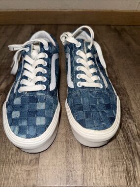 Converse Blue Woven Denim Low-Top Sneakers